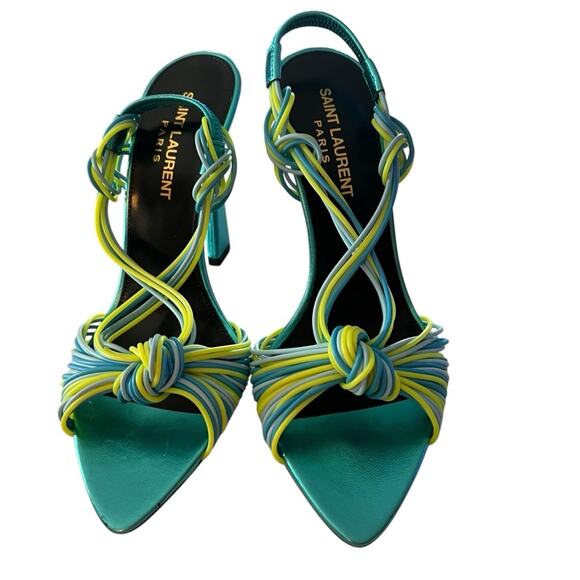 Saint Laurent Pool 105  Multi Strap High Heel Slingback Sandals EU 36 US 6 - Picture 3 of 13